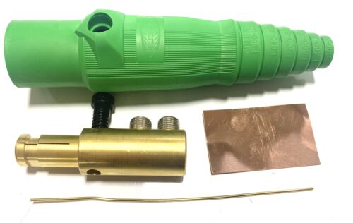thumbnail image 2 of Hubbell HBL400 Green Camlock Set – Series 16 Single Pole Male & Female Pair 2 of 3