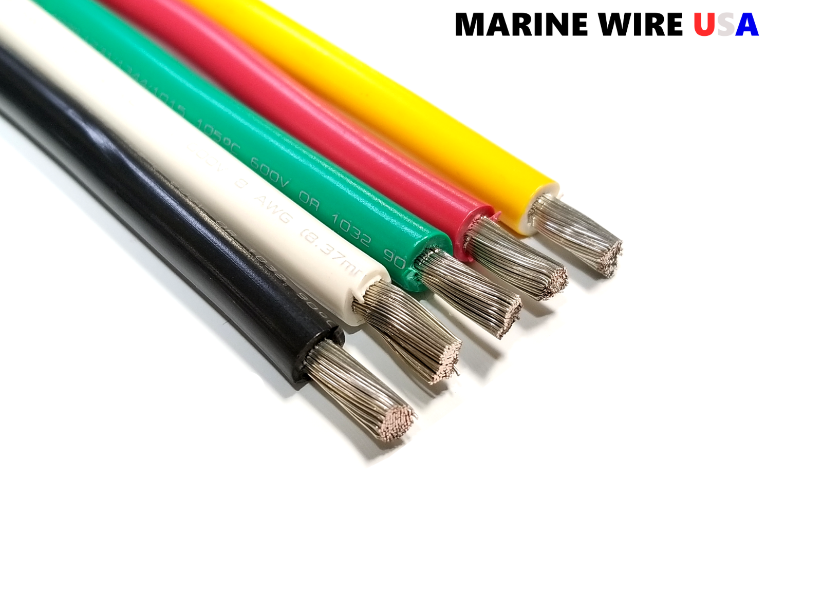 8 AWG GAUGE MARINE TINNED COPPER BATTERY CABLE BOAT WIRE Made in USA ...
