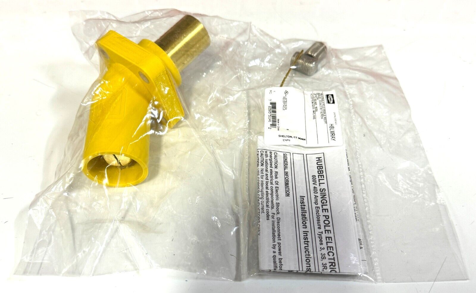 Hubbell 400 Amp 16 Series Camlock Panel Angle Receptacle Male 600V HBLMRABN