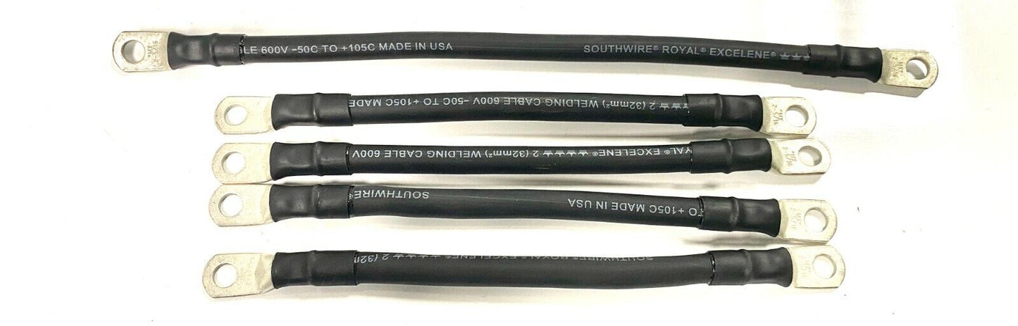 Ezgo battery Cables 2 GAUGE AWG golf cart TXT 36V BRAIDED 5pc Set COLOR CHOICES