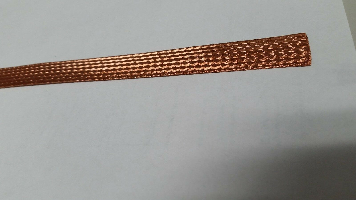 225 FEET 5/8" BRAIDED GROUND STRAP GROUNDING BARE PURE COPPER FLAT BRAID USA