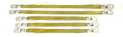 UNIVERSAL ENGINE GROUND STRAP 5 PC TRUCK/CAR SET U.S.A MADE BRASS