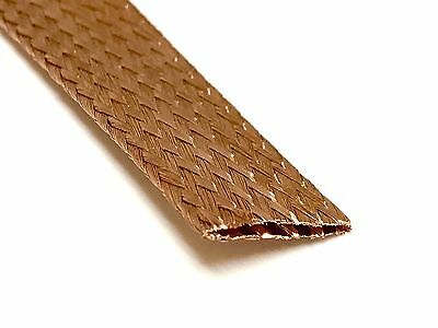 50 FEET 5/8" BRAIDED GROUND STRAP GROUNDING BARE PURE COPPER FLAT BRAID MADE USA