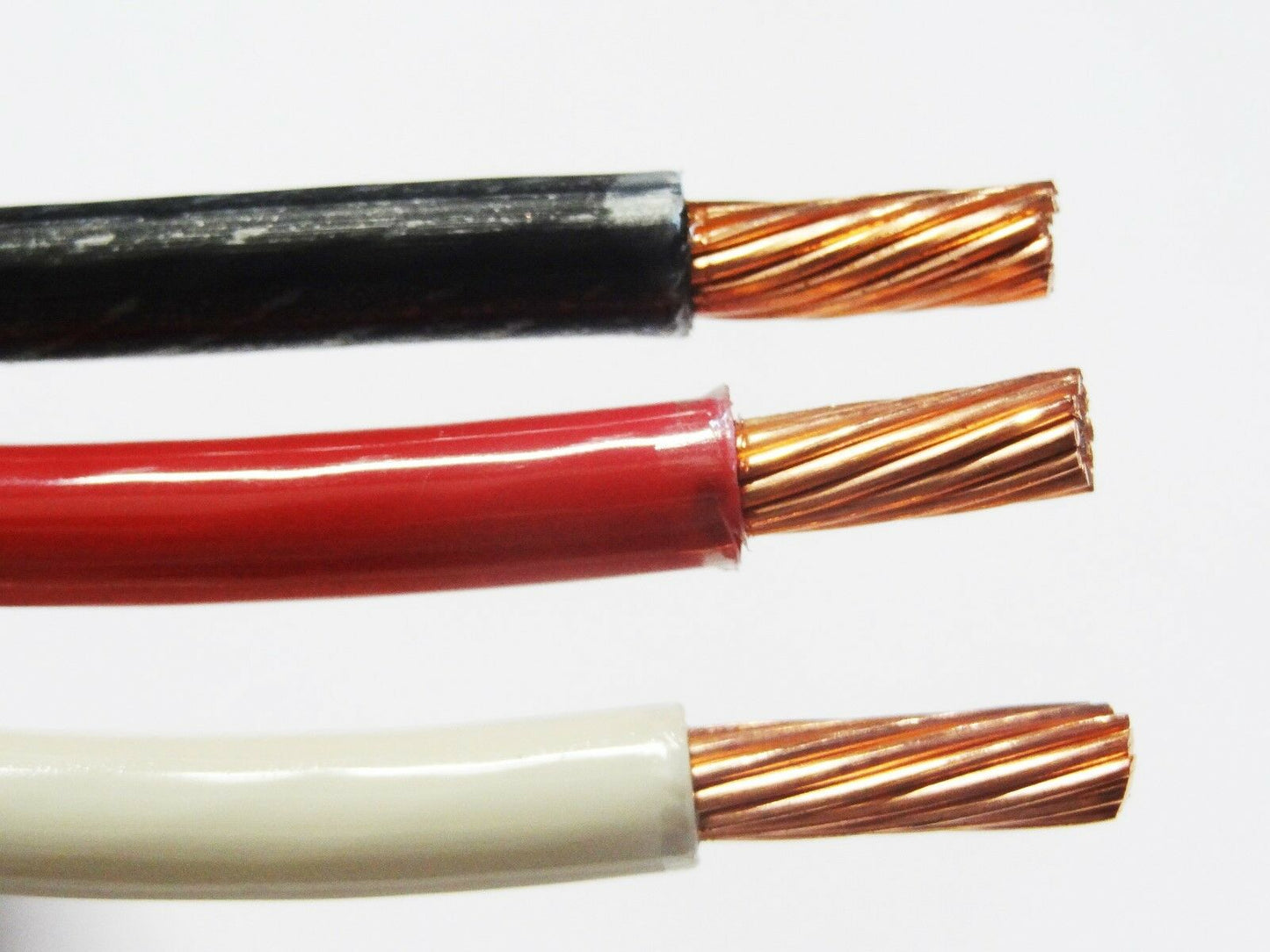 125' EA THHN THWN 6 AWG GAUGE BLACK WHITE RED STRANDED COPPER BUILDING WIRE