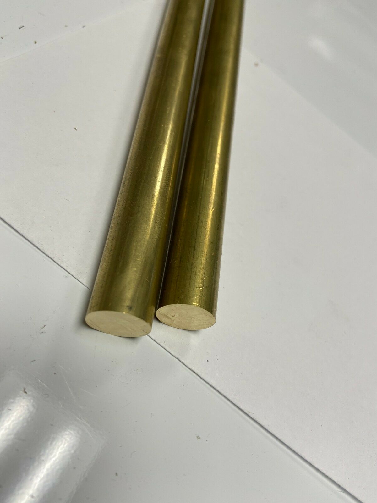 (2) 5/8" C360 BRASS ROUND ROD 10" long Solid New Lathe Bar Stock .625" H02