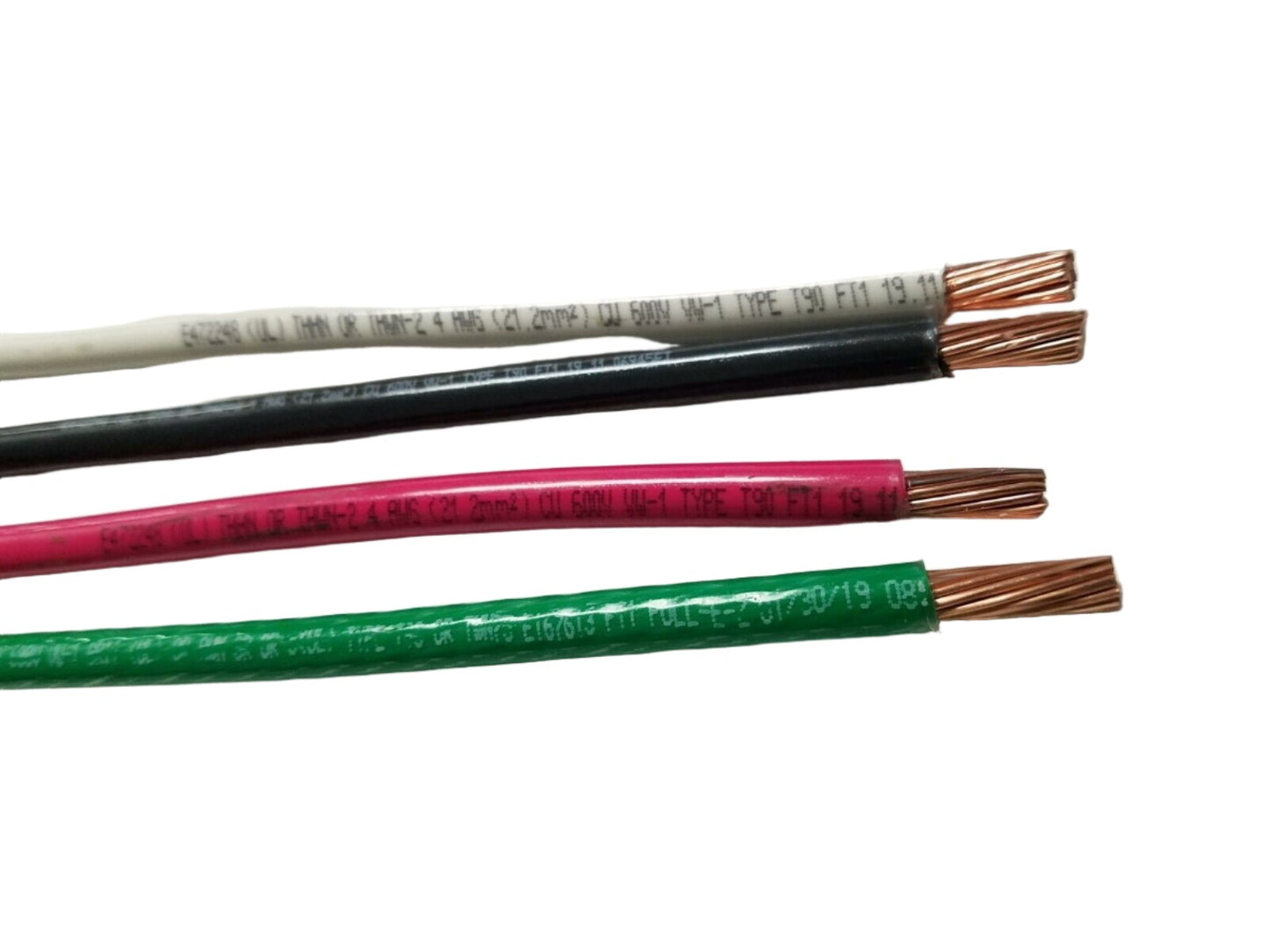 25' EA THHN THWN 4 AWG GAUGE BLACK WHITE RED COPPER WIRE + 25 4 AWG GREEN