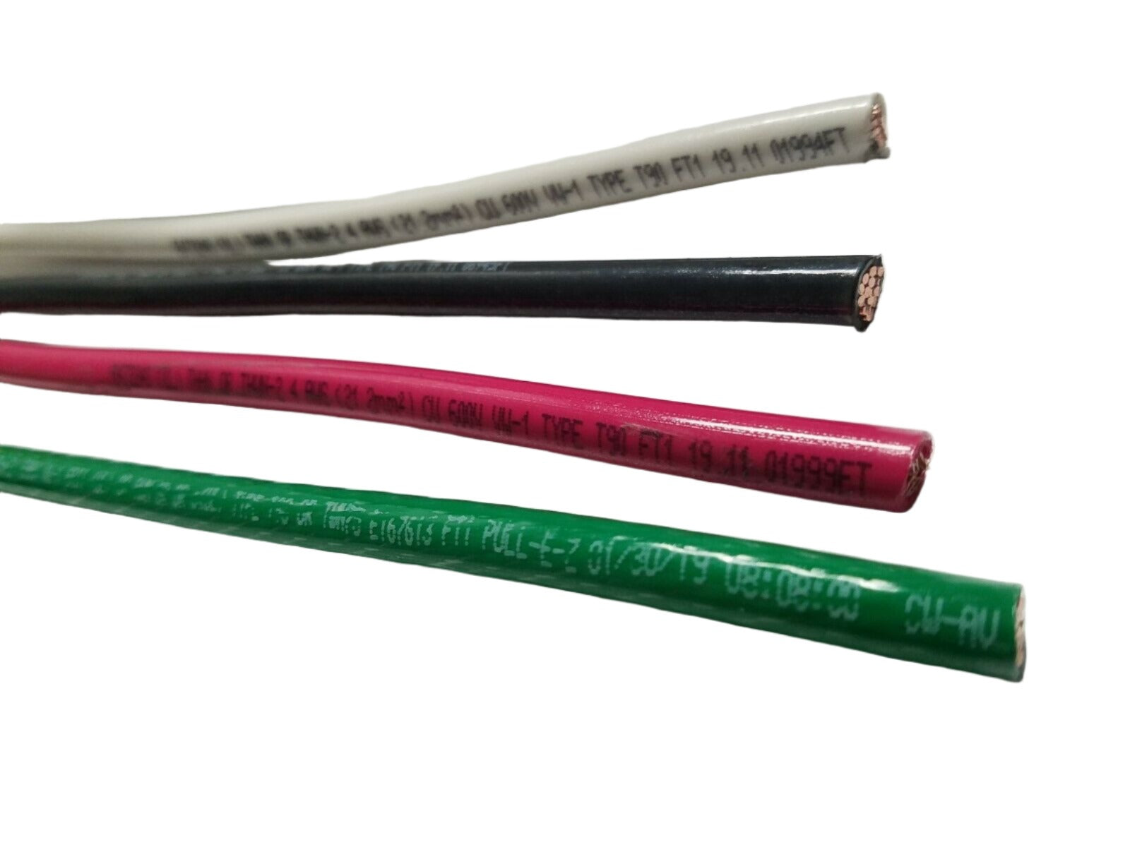 80' EA THHN THWN 4 AWG GAUGE BLACK WHITE RED COPPER WIRE + 80 4 AWG GR ...