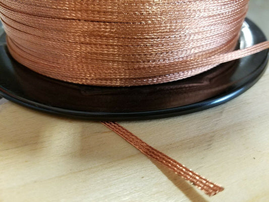 10 Ft' Flat Braided braid pure Copper Wire 1/8" Wide Ground Strap USA