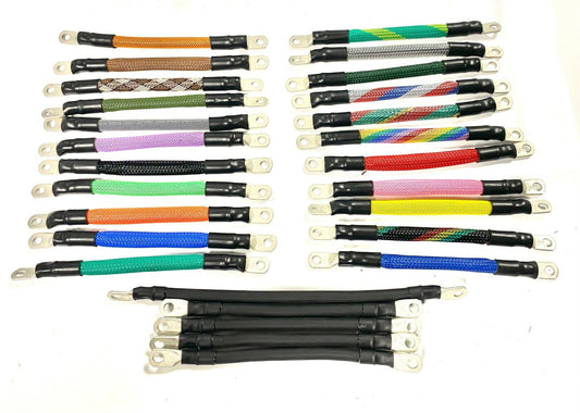 Ezgo battery Cables 1 GAUGE AWG golf cart TXT 36V BRAIDED 5pc Set COLOR CHOICES