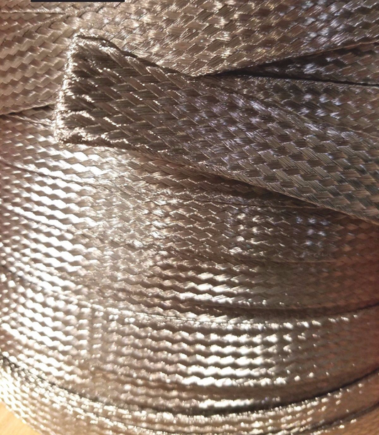 1" Stainless Steel FLAT Ground Braid Sleeving 304 WIRE COVER PROTECTION - 100 FT