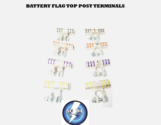 Battery Cable Ends Copper FLAG Post Terminal Connectors 1/0 to 4/0