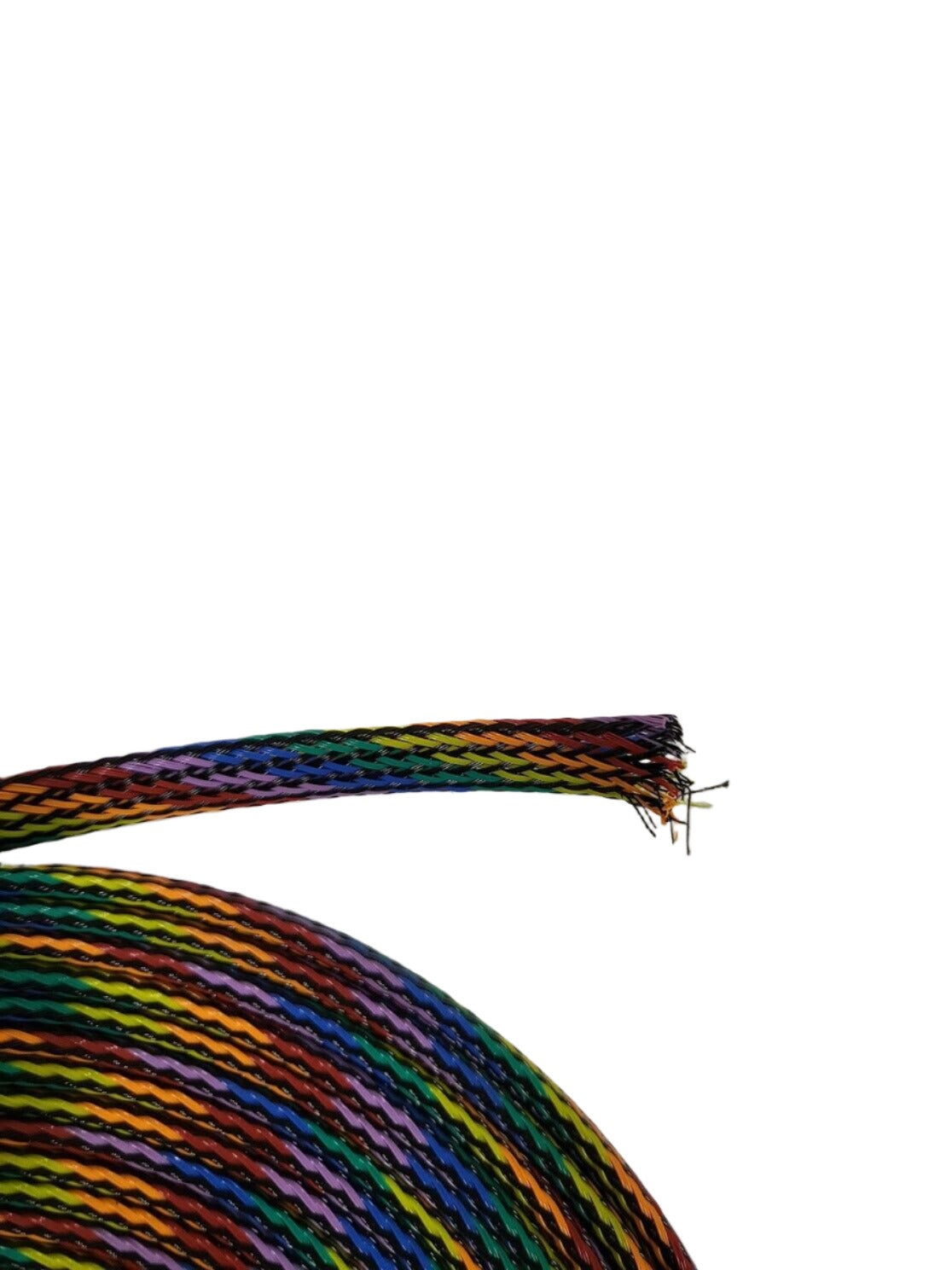 25 FT 3/8" RAINBOW WITH BLACK STRIPE PET EXPANDO SLEEVING BRAID