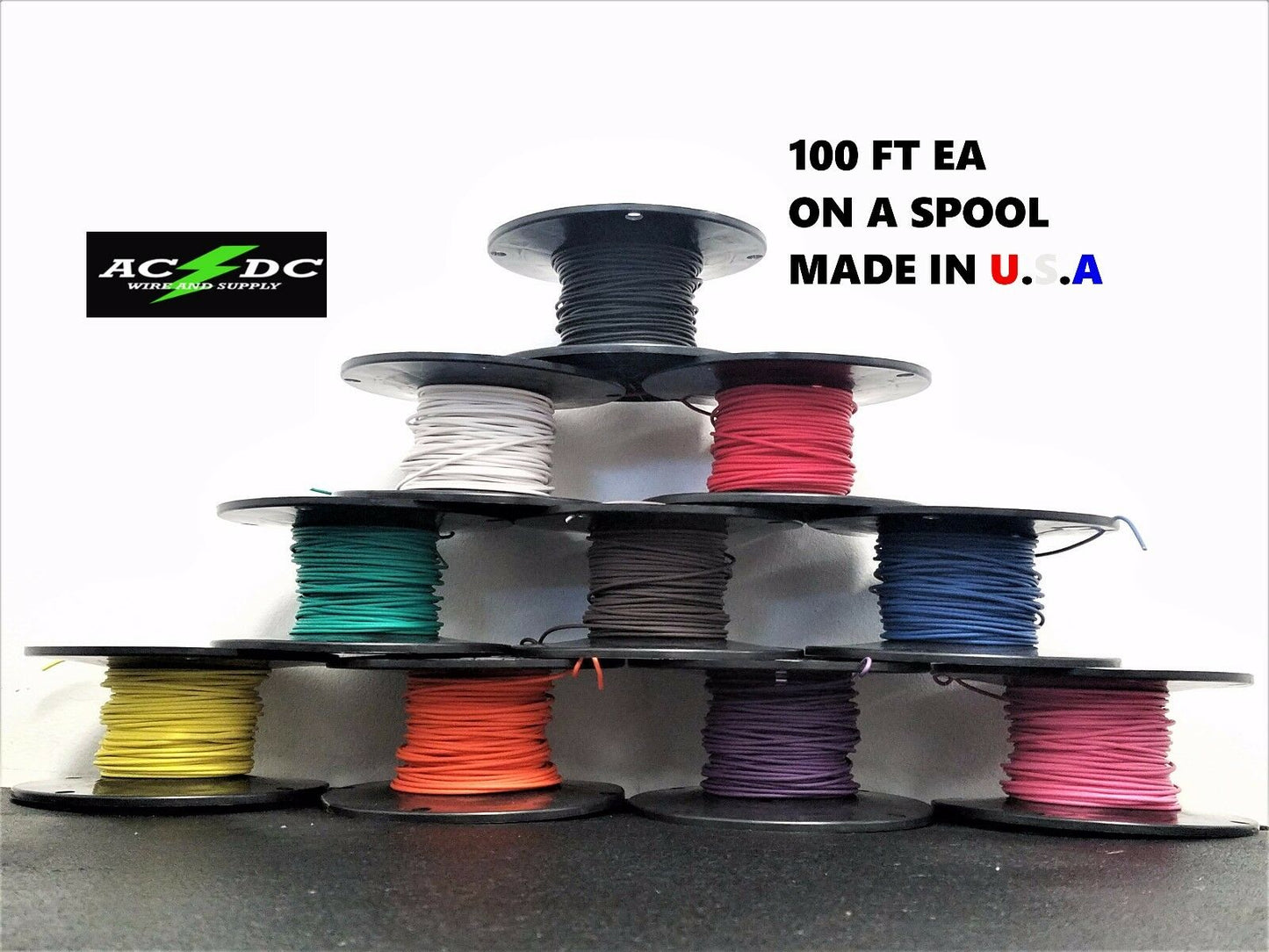 1000' AUTOMOTIVE WIRE 16 AWG HIGH TEMP TXL STRANDED WIRE 10 COLORS 100 FT EA