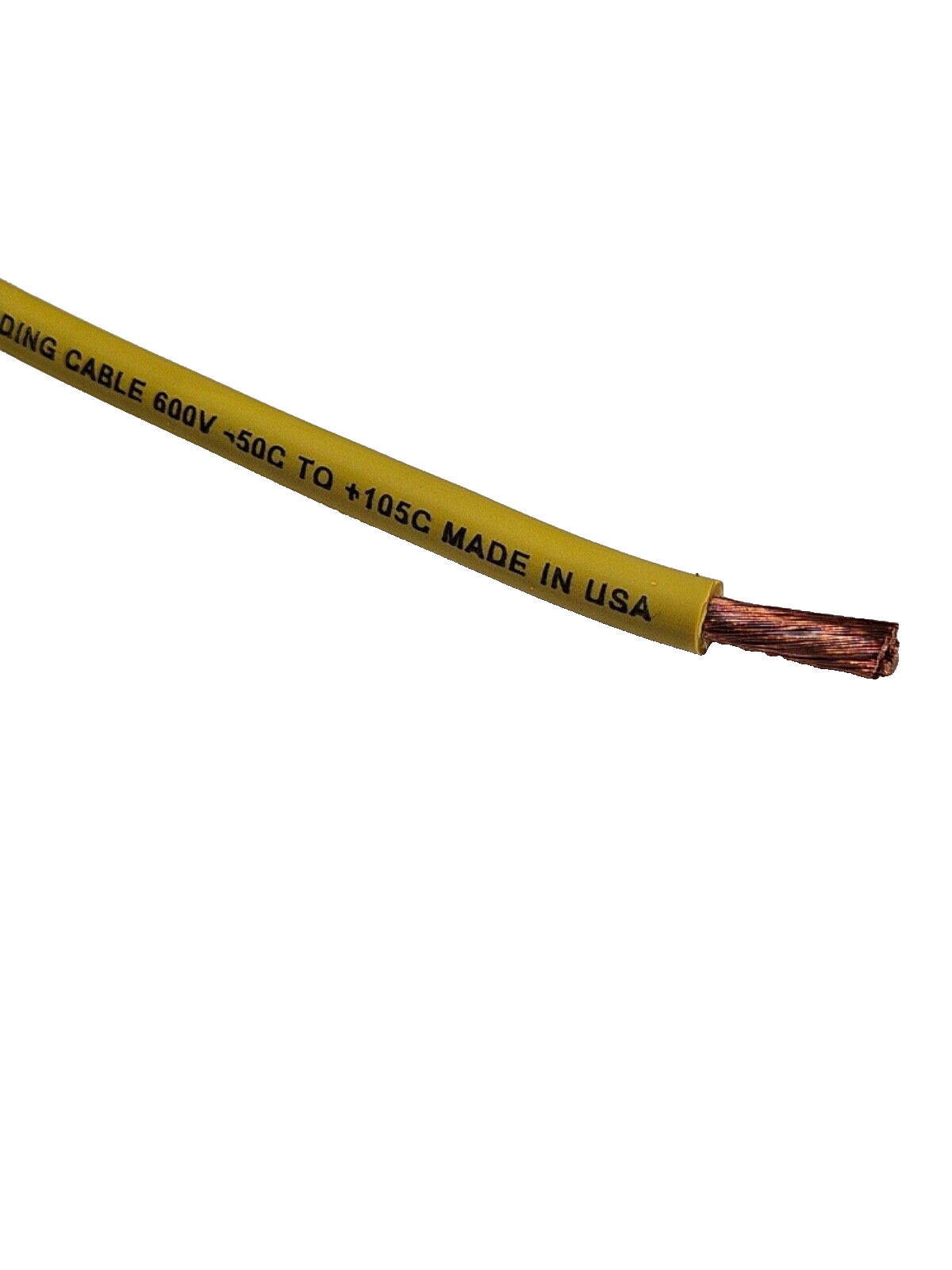 5 FT 6 gauge AWG EXCELENE 105c COPPER BATTERY WELDING CABLE YELLOW MADE IN USA