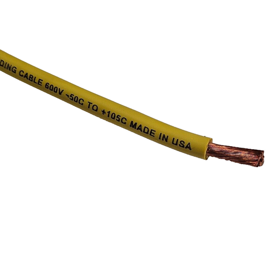 10 FT 6 gauge AWG EXCELENE 105c COPPER BATTERY WELDING CABLE YELLOW MADE IN USA