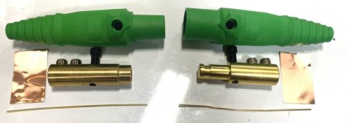 Hubbell SERIES 16 SINGLE POLE DEVICE (CAMLOCK) HBL300 Green Male, Female Pair