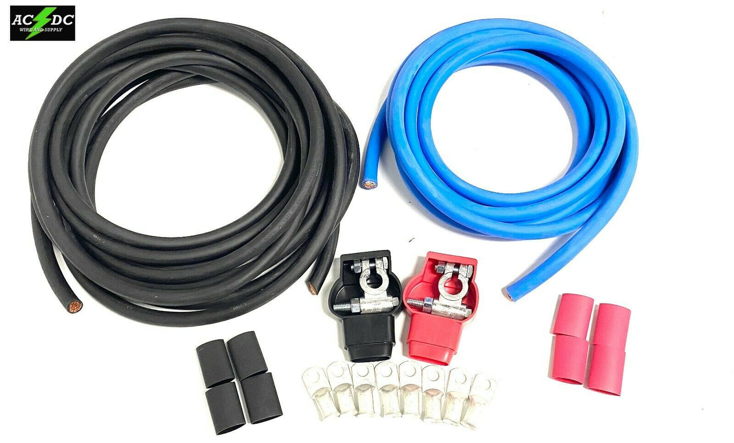 Military Style Battery Terminal 4 awg Gauge Relocation Cable Wire Kit PICK COLOR