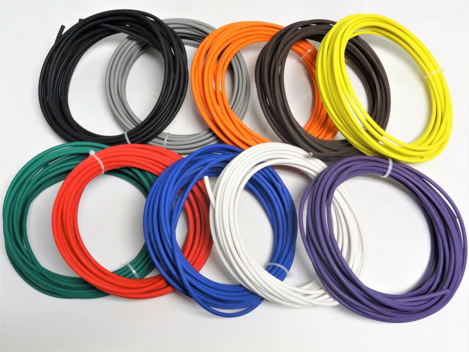 1000 FT Automotive Wire – 16 AWG TXL Stranded, High Temp, 10 Colors (100 FT Each)