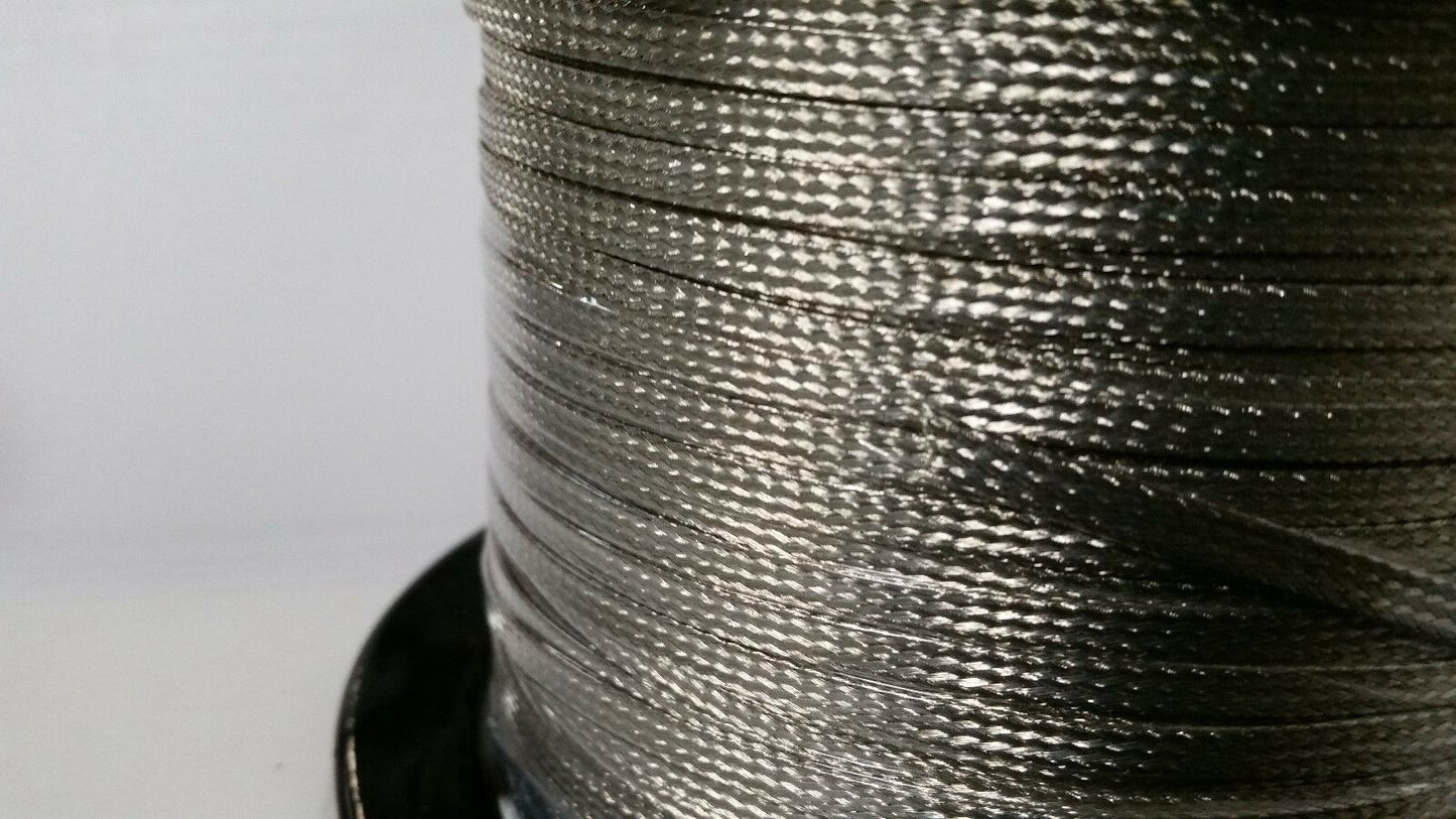 ON REEL 500 FEET' Flat Braided Tinned Copper Wire 3/16" Wide Ground Strap USA