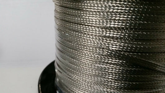 ON REEL 50 FEET' OF Flat Braided Tinned Copper Wire 3/16" Wide Ground Strap USA