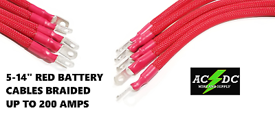 # 2 Awg HD RED Golf Cart Battery Cables BRAIDED 5 Pcs 83/Up Club Car U.S.A MADE