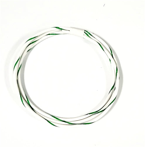 GXL 14 AWG AUTOMOTIVE WIRE WHITE W/ LT GREEN  STRIPE