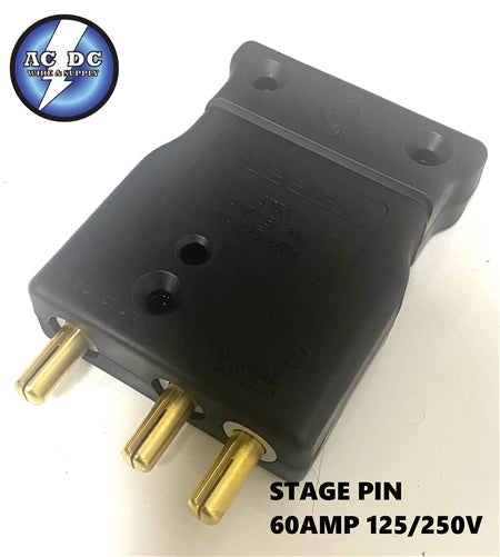 Hubbell Stage Pin Inline Male 60A 125/250V HBL60SPM