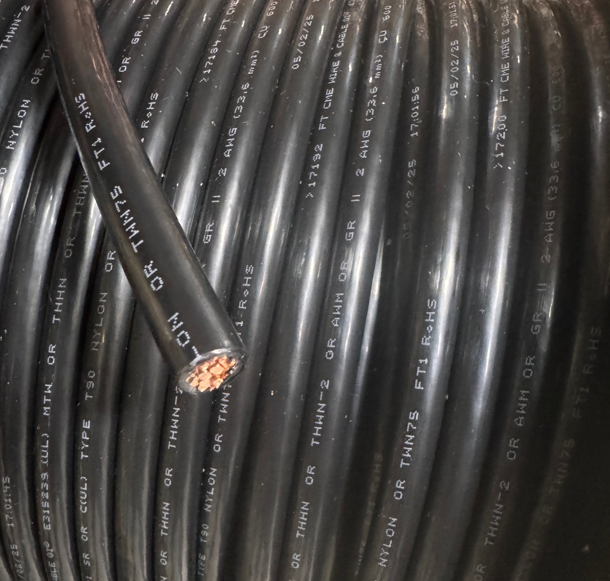 2 AWG THHN/THWN-2 Wire (BY THE FOOT) – AC/DC WIRE AND SUPPLY