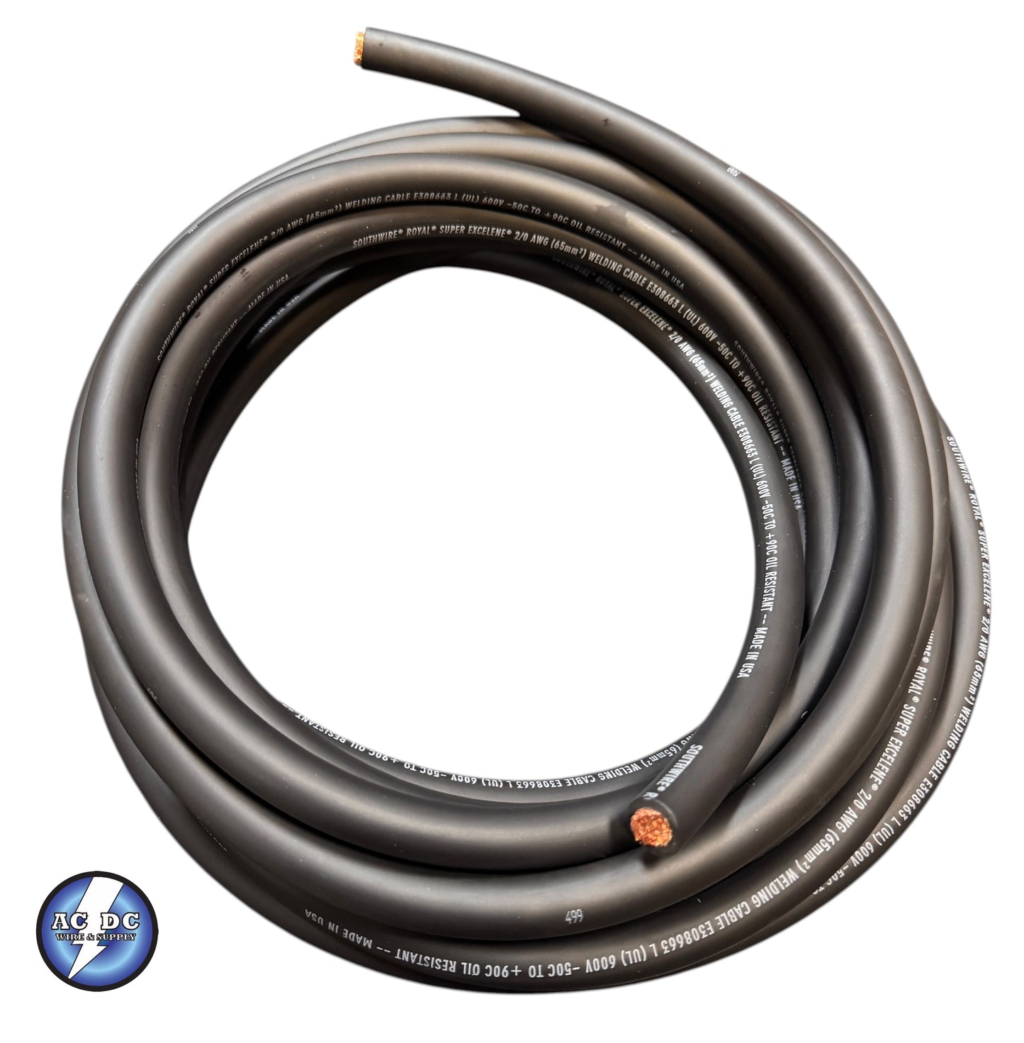 SUPER EXCELENE WELDING CABLE 2/0 F2T008 (BUY PER FOOT)