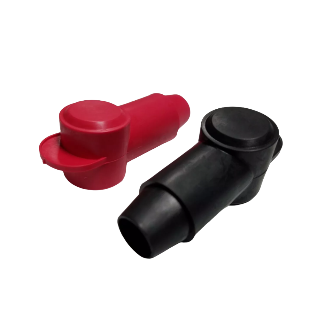 RED + BLK Battery Alternator Starter Terminal Post Stud Boot Cover (B) style