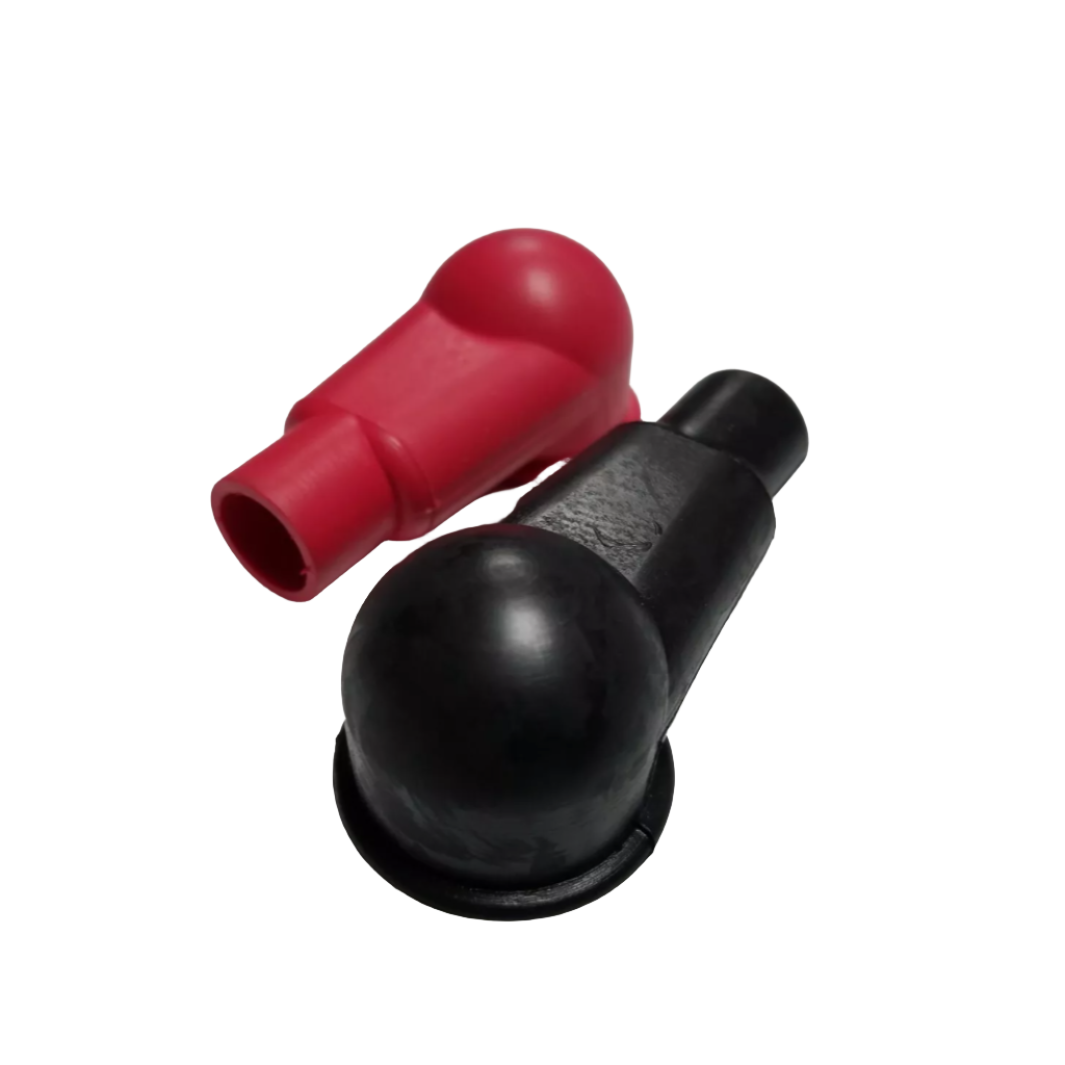 RED + BLK Battery Alternator Starter Terminal Post Stud Boot Cover (C) style