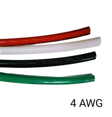 10' FEET EA THHN THWN-2 4 AWG GAUGE RED BLACK GREEN WHITE COPPER BUILDING WIRE