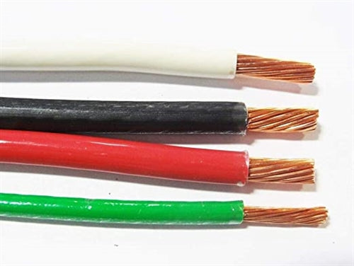 25' EA THHN THWN 6 AWG GAUGE BLACK WHITE RED COPPER WIRE + 25' 10 AWG GREEN