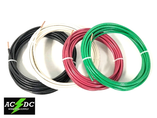 40' EA THHN THWN 8 AWG GAUGE BLACK WHITE RED COPPER WIRE + 8 AWG GREEN