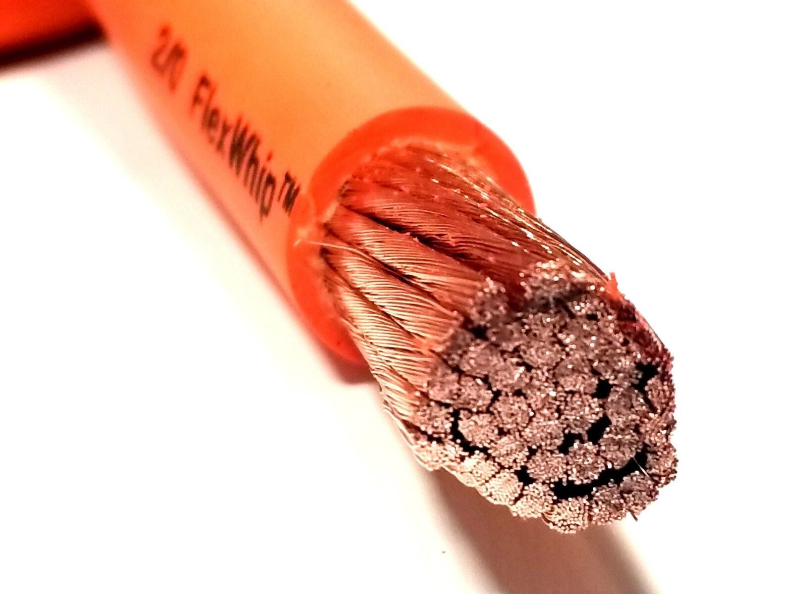 Battery Cable Pure Copper ORANGE FLEX WHIP Power Wire 2 AWG 1/0 or 2/0 ...