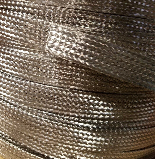 Stainless Steel FLAT Braid Sleeving 304 - 3/8" - length 100 ft Reel USA MADE