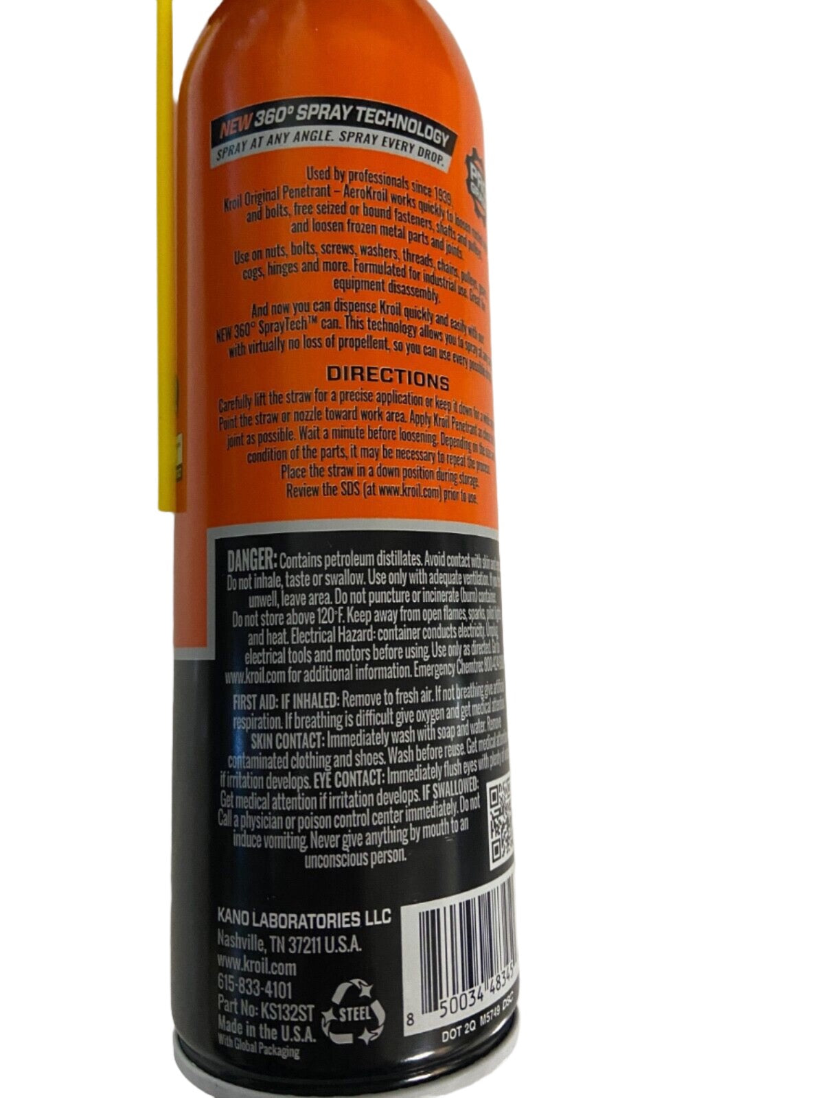 2 Aero Kroil Lubricant, AeroKroil Can, 13 Fluid Ounces NEW 360 SPAYTECH CAN KANO