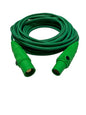 6 AWG Type SC Entertainment & Stage Lighting Feeder Cable Rated for 105 Amps, Male/Female Series 16 Camlocks Hubbell, GREEN