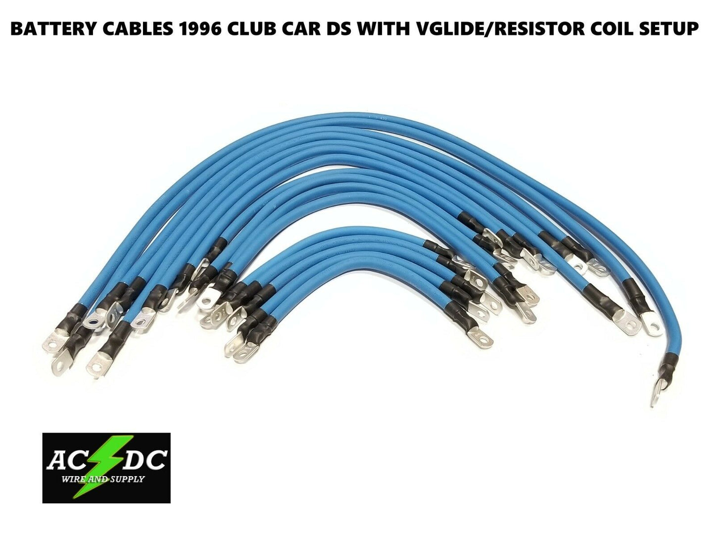 # 2 Awg HD Golf Cart Battery Cable BLUE 18 Pc Kit 96 CLUB CAR DS