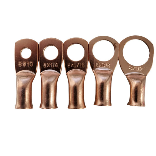 8 GAUGE BARE COPPER LUGS