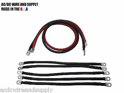 # 2 Awg HD Golf Cart Battery Cable 7 pc Set Club Car 48 Volt Wire Kit U.S.A MADE