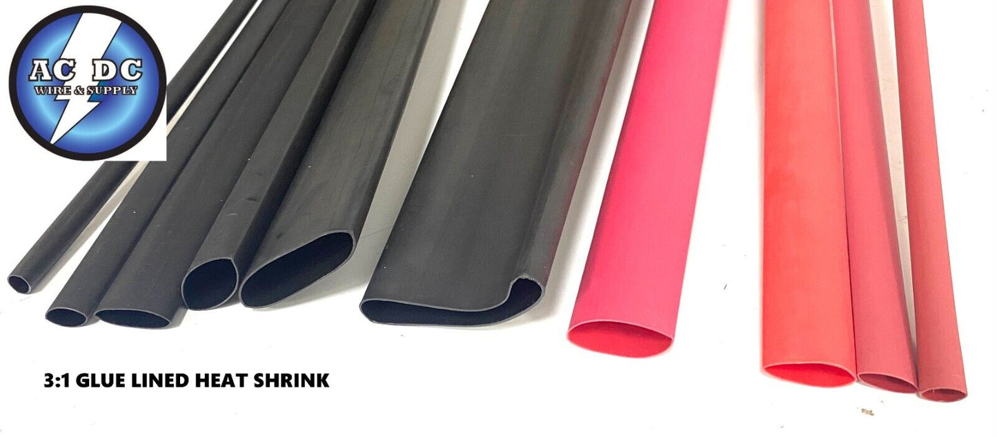 Heat Shrink Tubing 3:1 Marine Grade Wire Wrap Adhesive Glue Lined Waterproof US, you choose the color, length and size