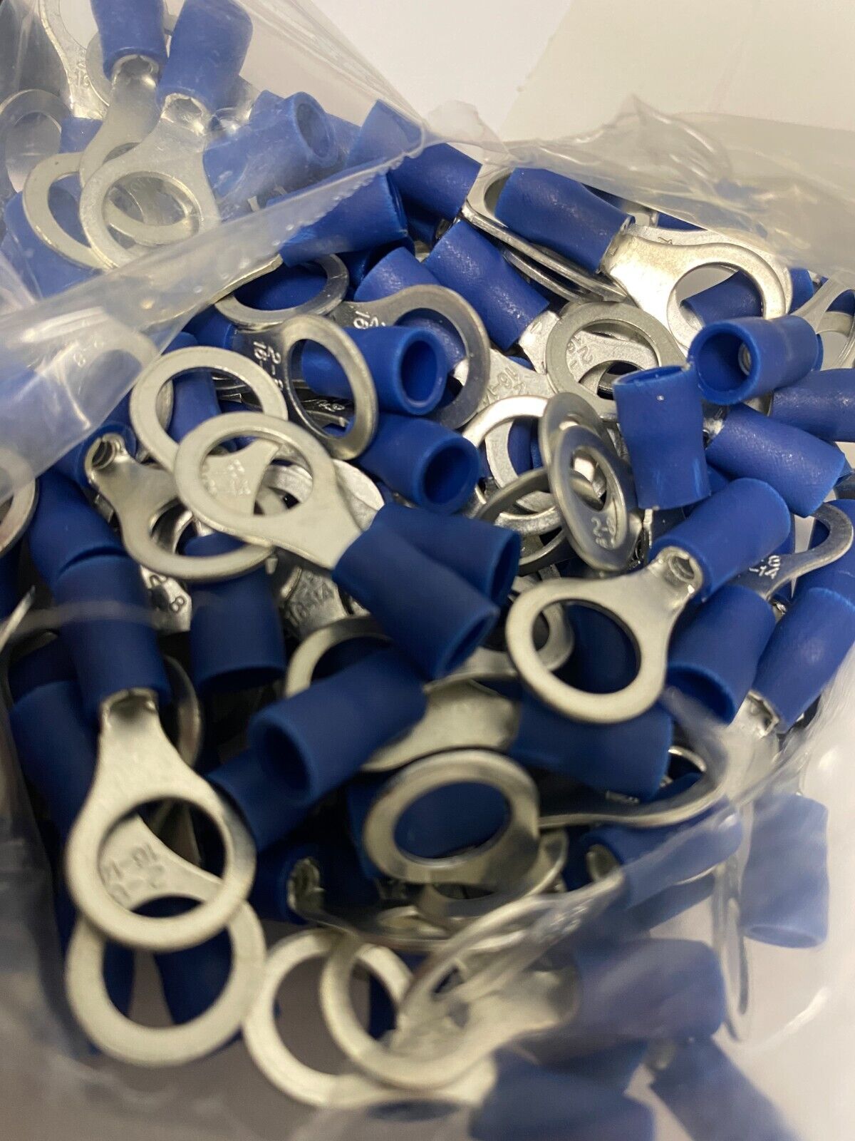 Blue 16-14 Gauge Wire Ring Terminals Vinyl Connectors Eyelet - YOU CHOOSE SIZE -