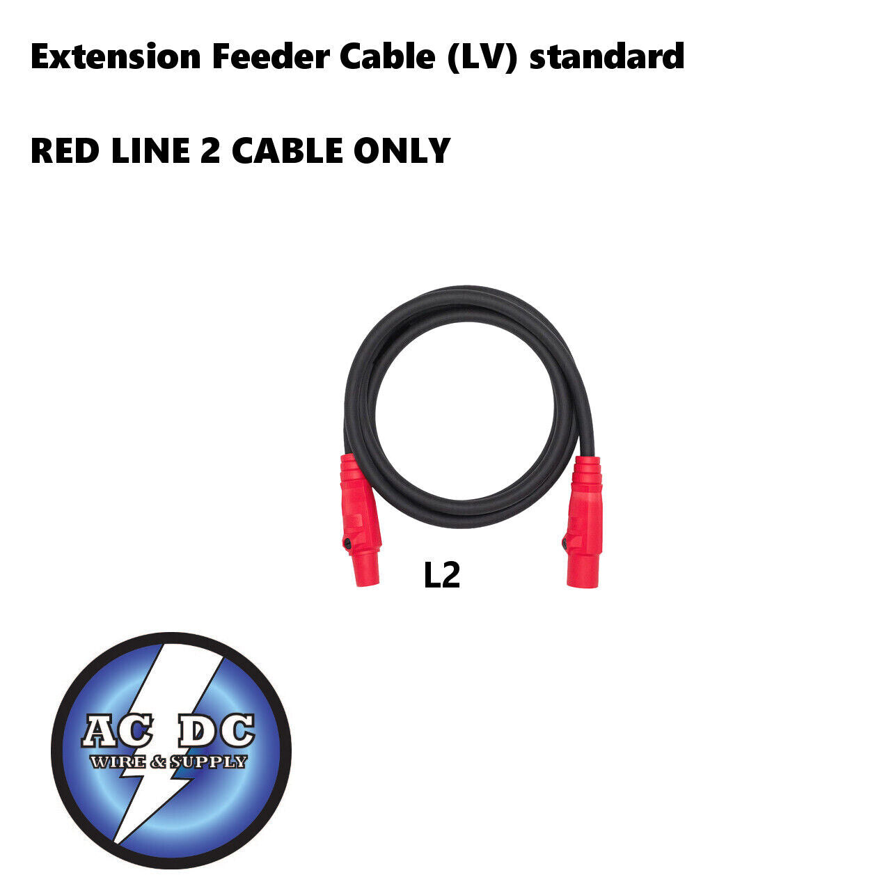 Extension Feeder Stage and lighting Cable 5 ft 4/0 RED L2 (LV) standard 405A