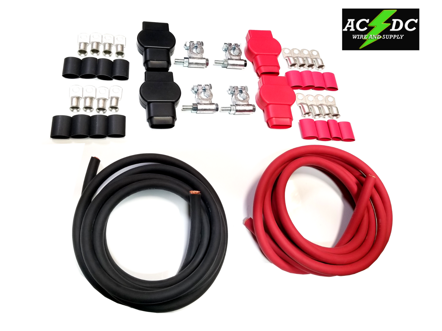 Military Style Battery Terminal 3/0 Gauge DUAL BATTERY Relocation Wire Kit