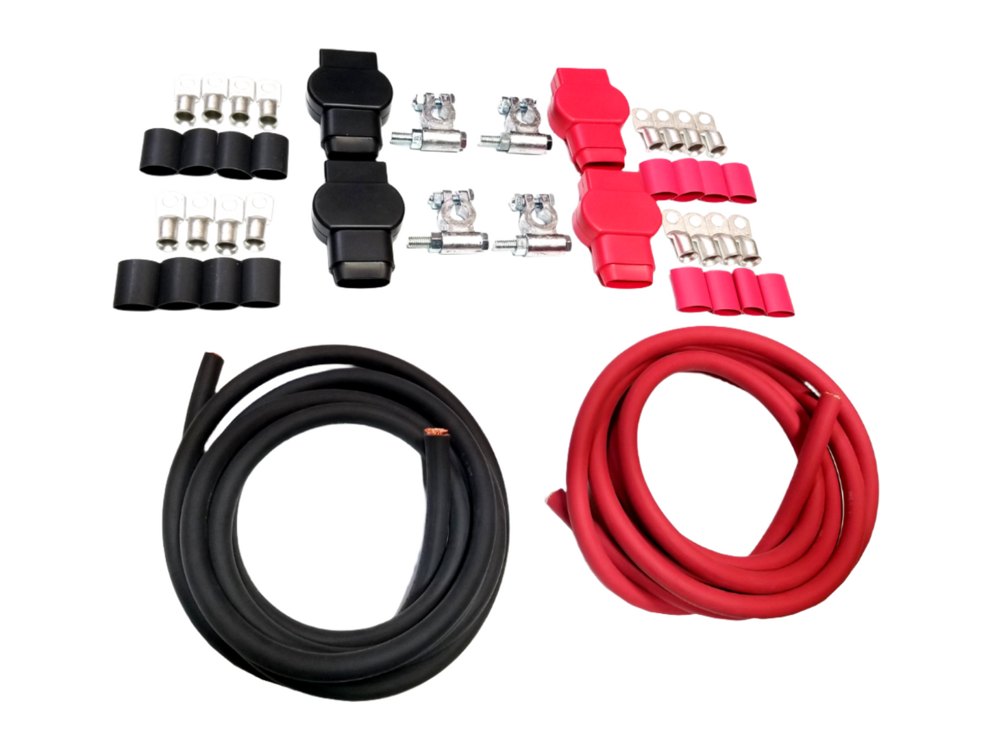 Military Style Battery Terminal (2) DUAL BATTERY Relocation Cable Wire Kit 4 AWG